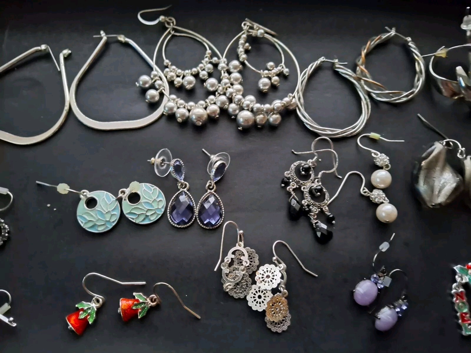 Lot Of 19 Modern/Vintage Earrings Pairs Pierced, Dangle, Hooks multicolor