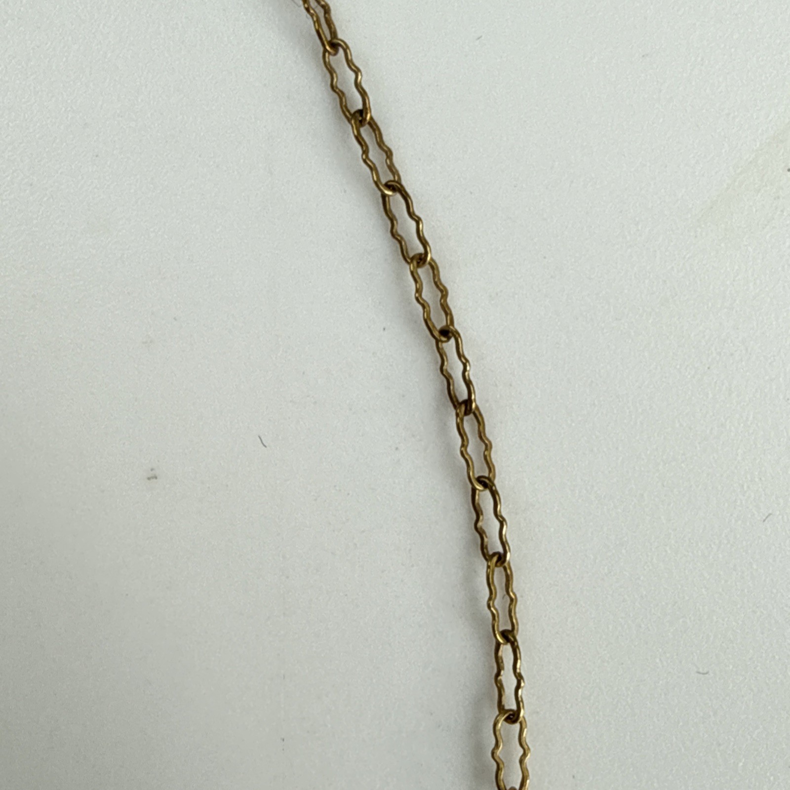 ATTLEBORO MFG CO 1/20 12k 13” Victorian Crumpled Oval Chain Link 1898 0.95g