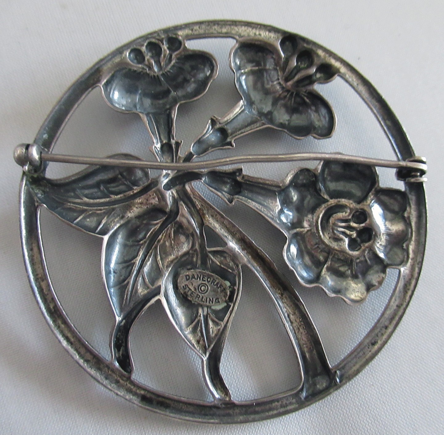 EXTRA LARGE DANECRAFT VINTAGE STERLING BROOCH, 2 3/8 INCHES, 17 GRAMS
