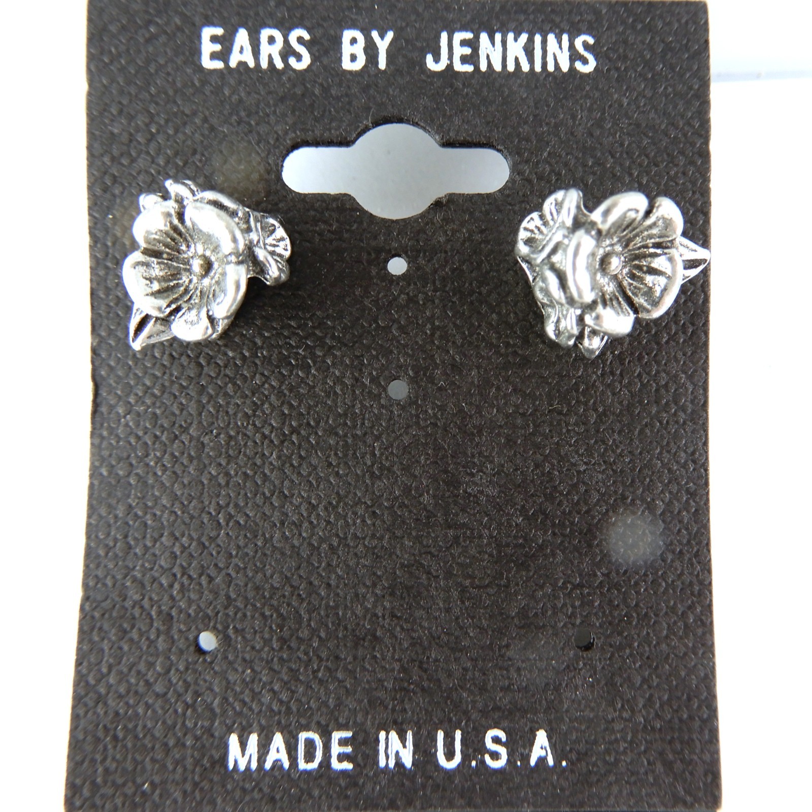 Your choice of Vintage pewter, gold or painted Poppy flower stud earrings