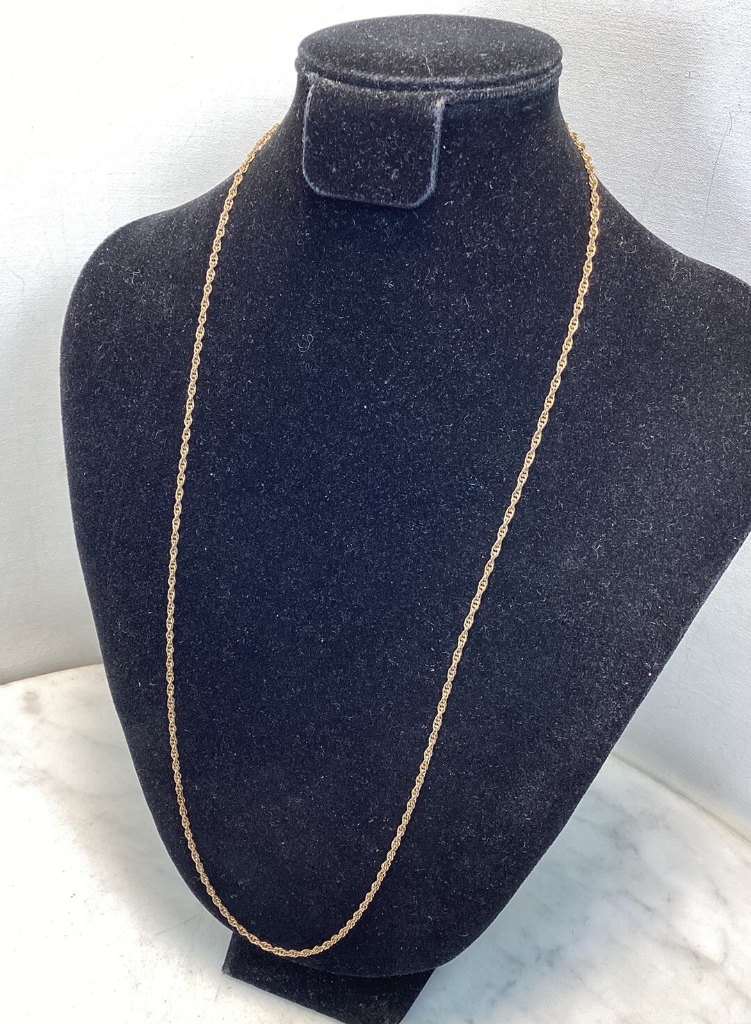 Vintage CA CO Gold Filled Rope Chain Necklace 24” Long