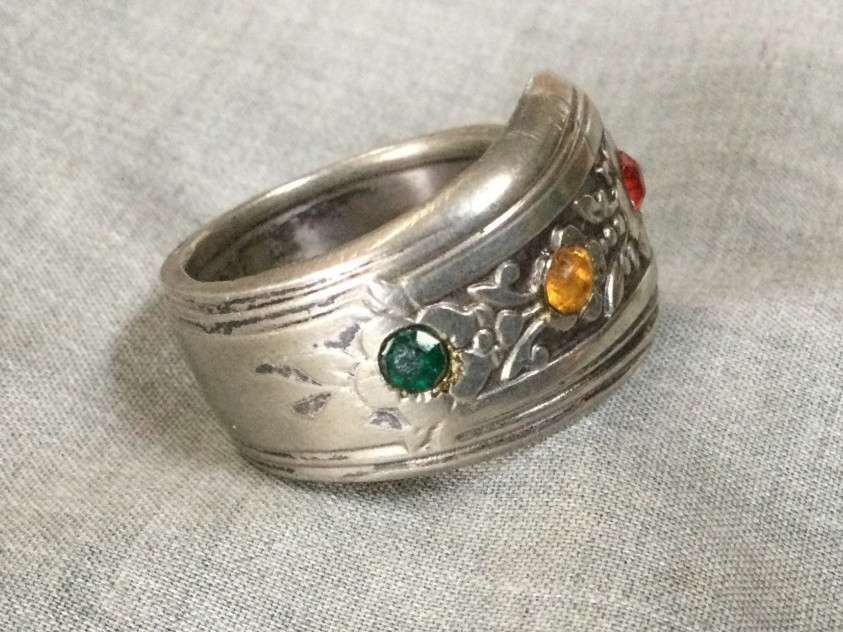 Vintage Mothers Birthstone Ring – May – November – January / July – Custom Spoon