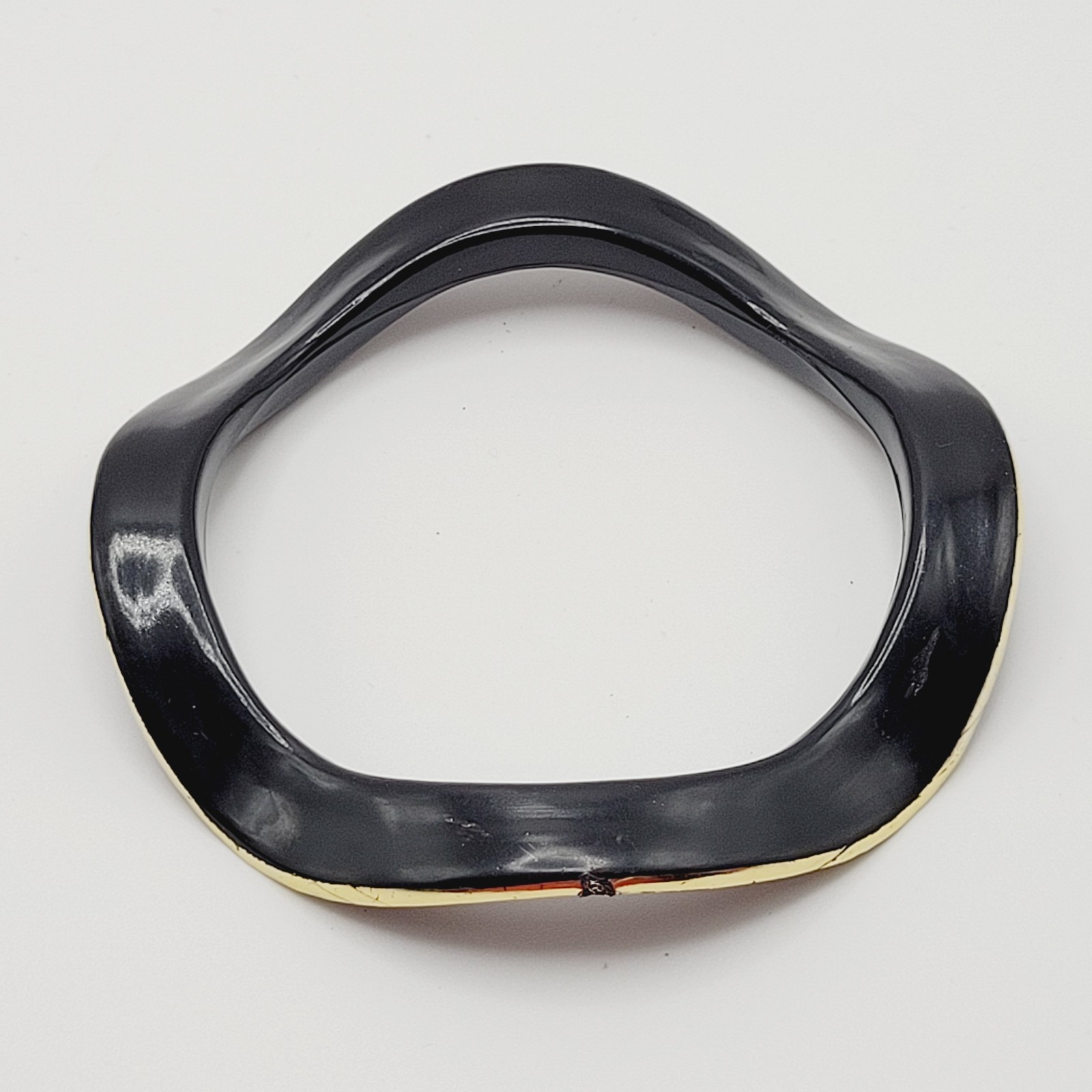5 Black Color Different Shape Size Bangle Bracelet Retro Style Vintage 1980s