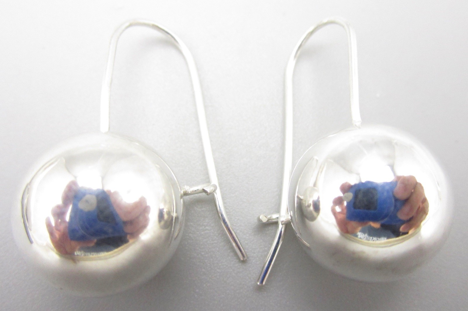 CLASSIC STERLING SILVER 13MM BALL FRENCH WIRE HOOK EARRINGS 5.5 GRAMS
