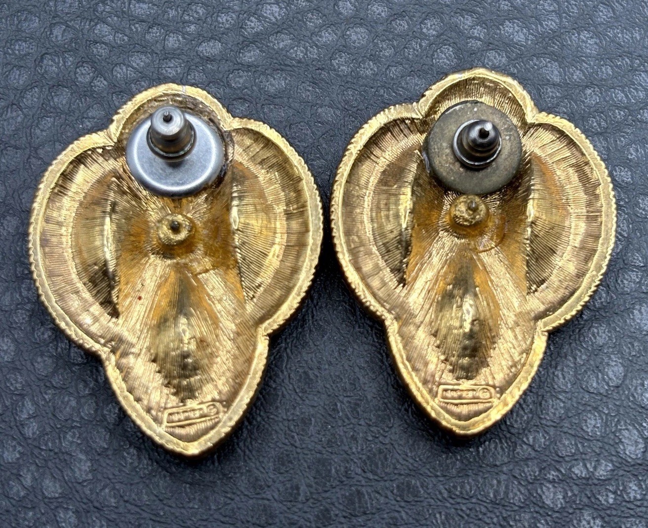 VTG 80s Napier Byzantium Swarovski Crystal Pierced Earrings Bold Runway