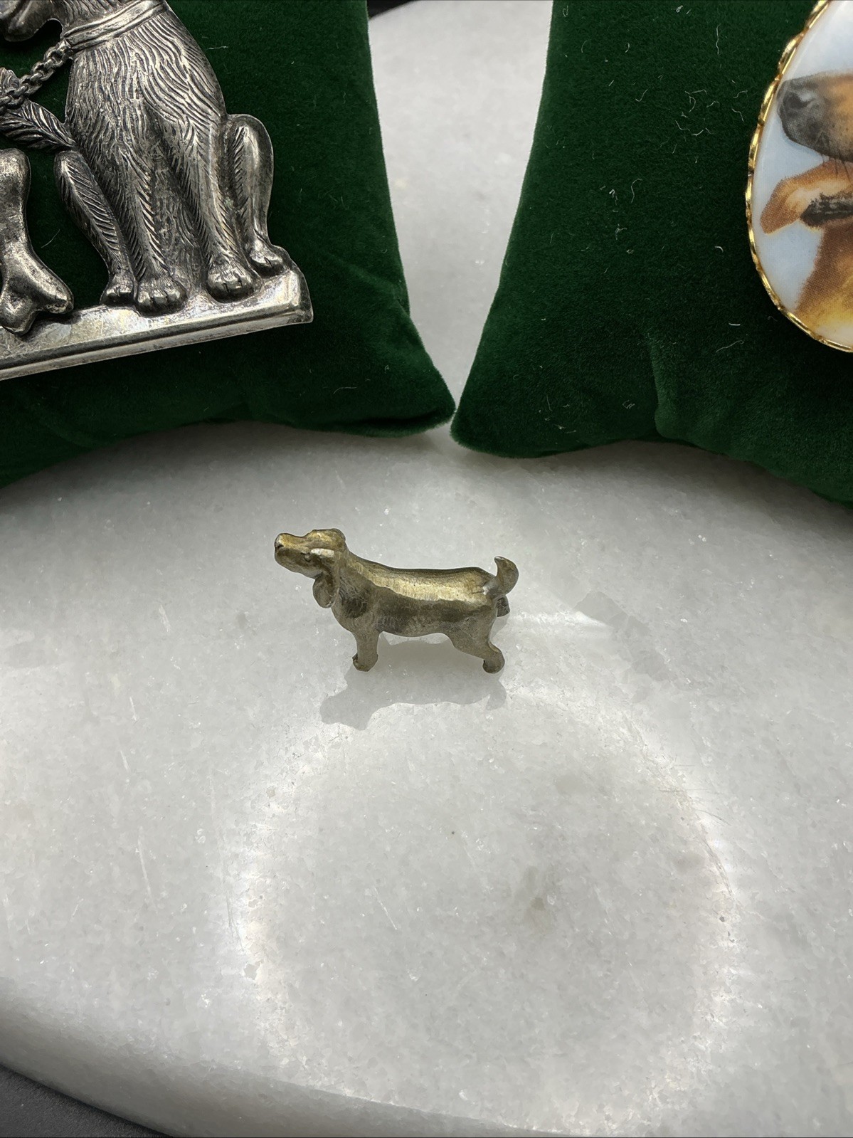 Vintage Dog German Shepherd Brooch Mix And Miniature Pewter Hound Lot