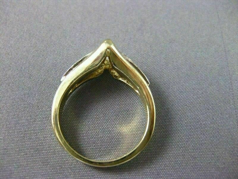 ESTATE .85CT DIAMOND 14K 2 TONE GOLD MARQUISE TENSION SET ENGAGEMENT RING #16335