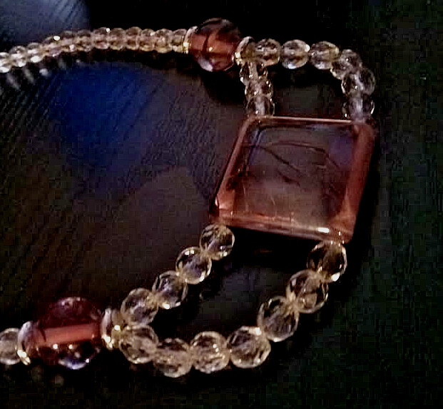 Victorian style faceted glass choker festoon necklace Fairycore Saloon girl