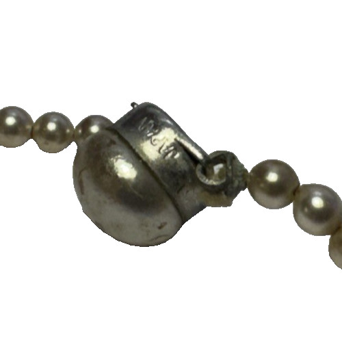 Vintage Jewelry Necklace SIGNED JAPAN Faux Pearl Dainty Beaded Cream Choker 17
