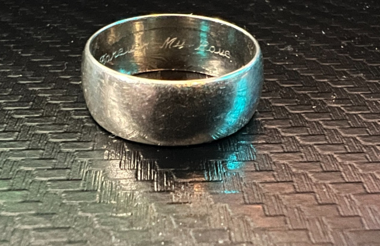 Vintage 80s 14k Gold Silver Heavy Solid Plain Wedding Ring 6.3g