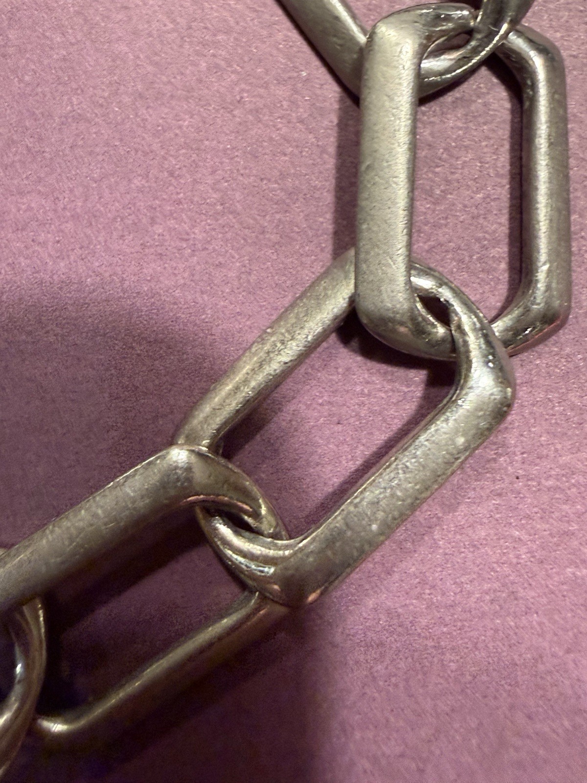 Unique Vintage Silver Large Link Bracelet / Toggle Closure / 7.5″ end to end