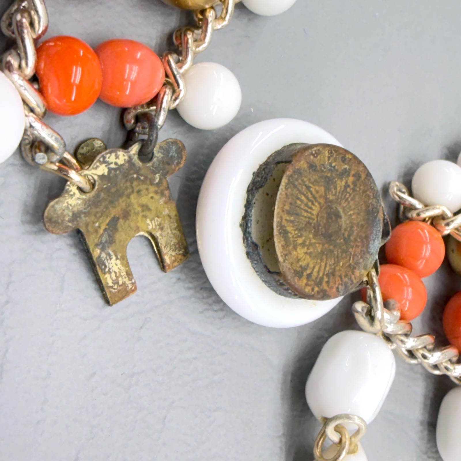 Vintage Beaded Statement Collar Necklace 13.5″ READ