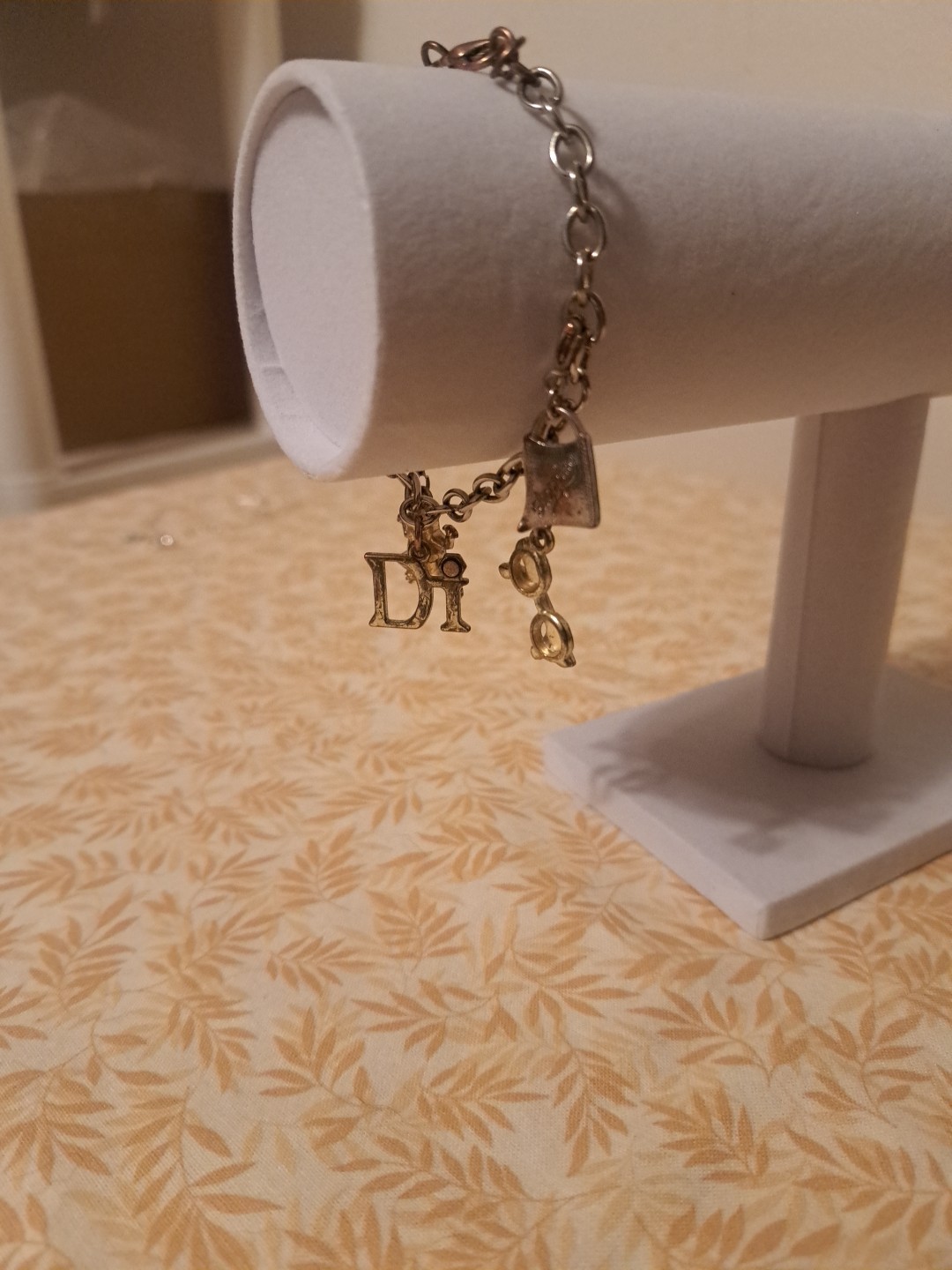Gold Plated Vintage Charm 7.25 In. Bracelet Includes 5 Charms