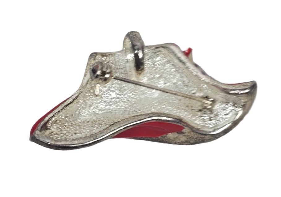Vintage Red Hat Ladies Enamel Brooch Pin Silvertone Red/Purple | Red Hat Society