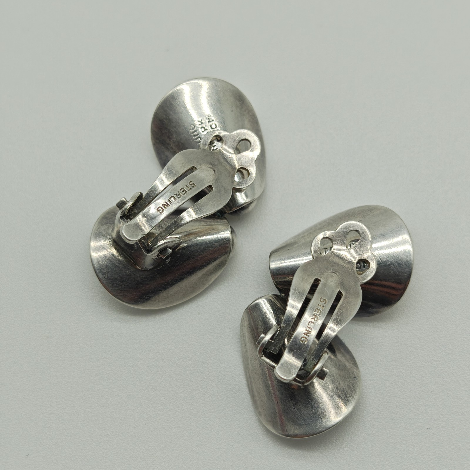 Niels Erik N. E. From Denmark Sterling Silver 925 Clip On Earrings Modernist