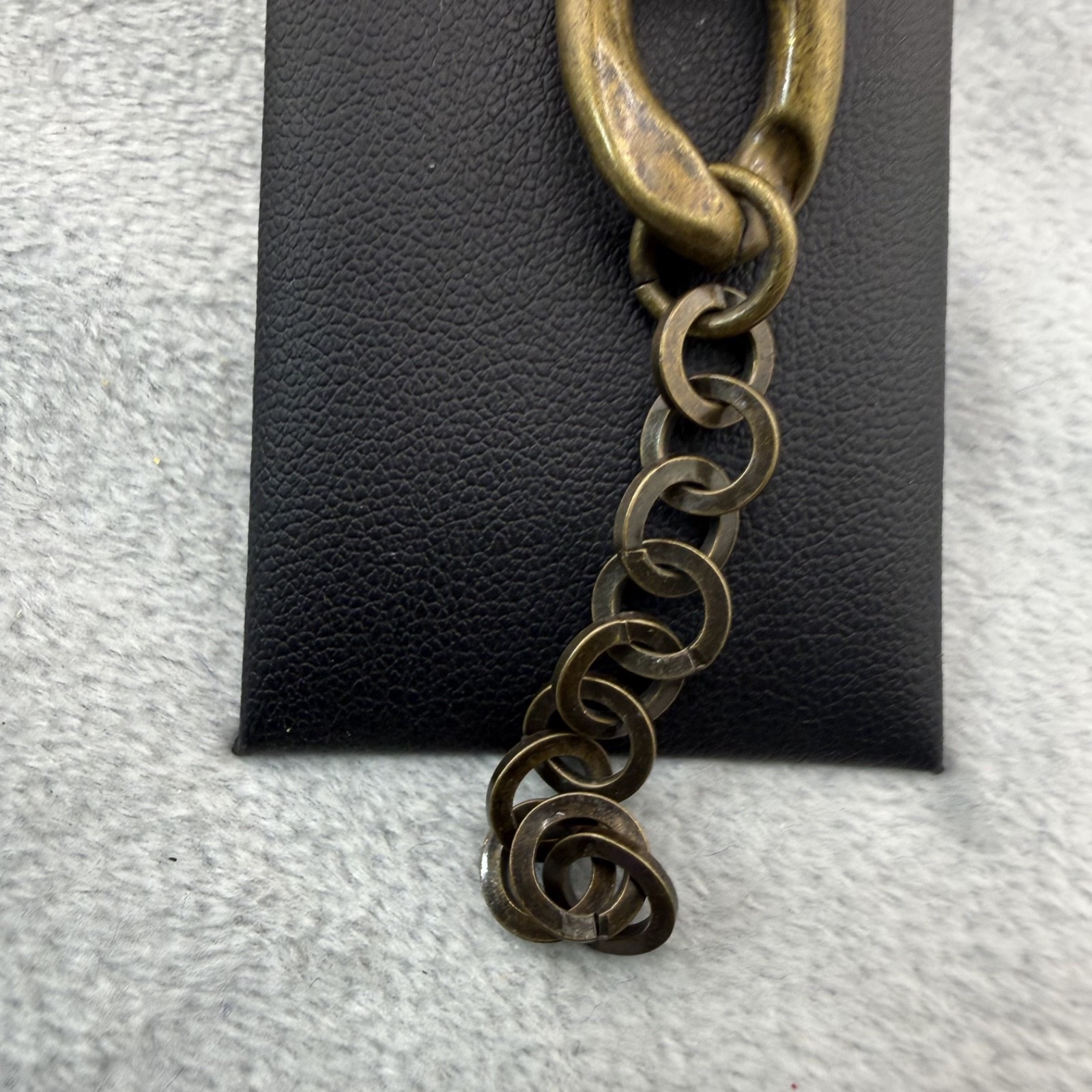 Chunky Bracelet Brass Tone Chain Statement 7.5”