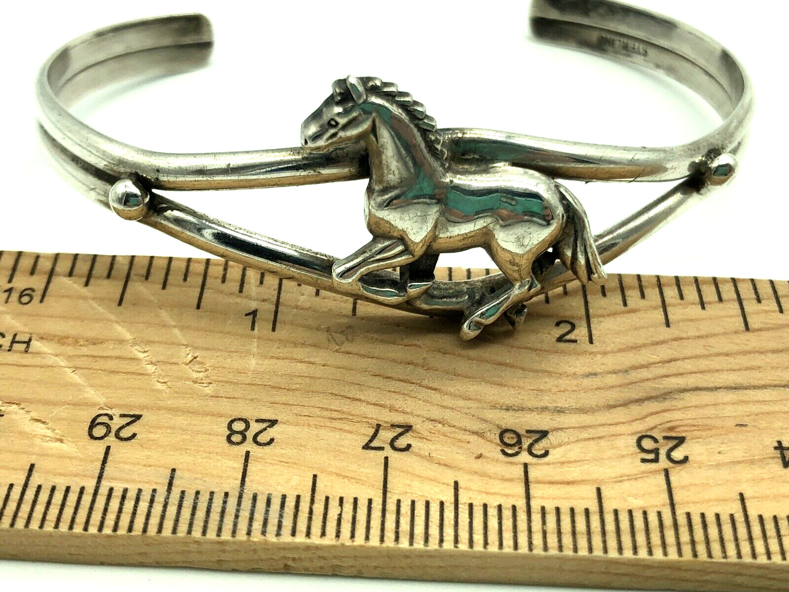 Carol Felley Bracelet Galloping Running Horse Stallion Sterling Silver Cuff