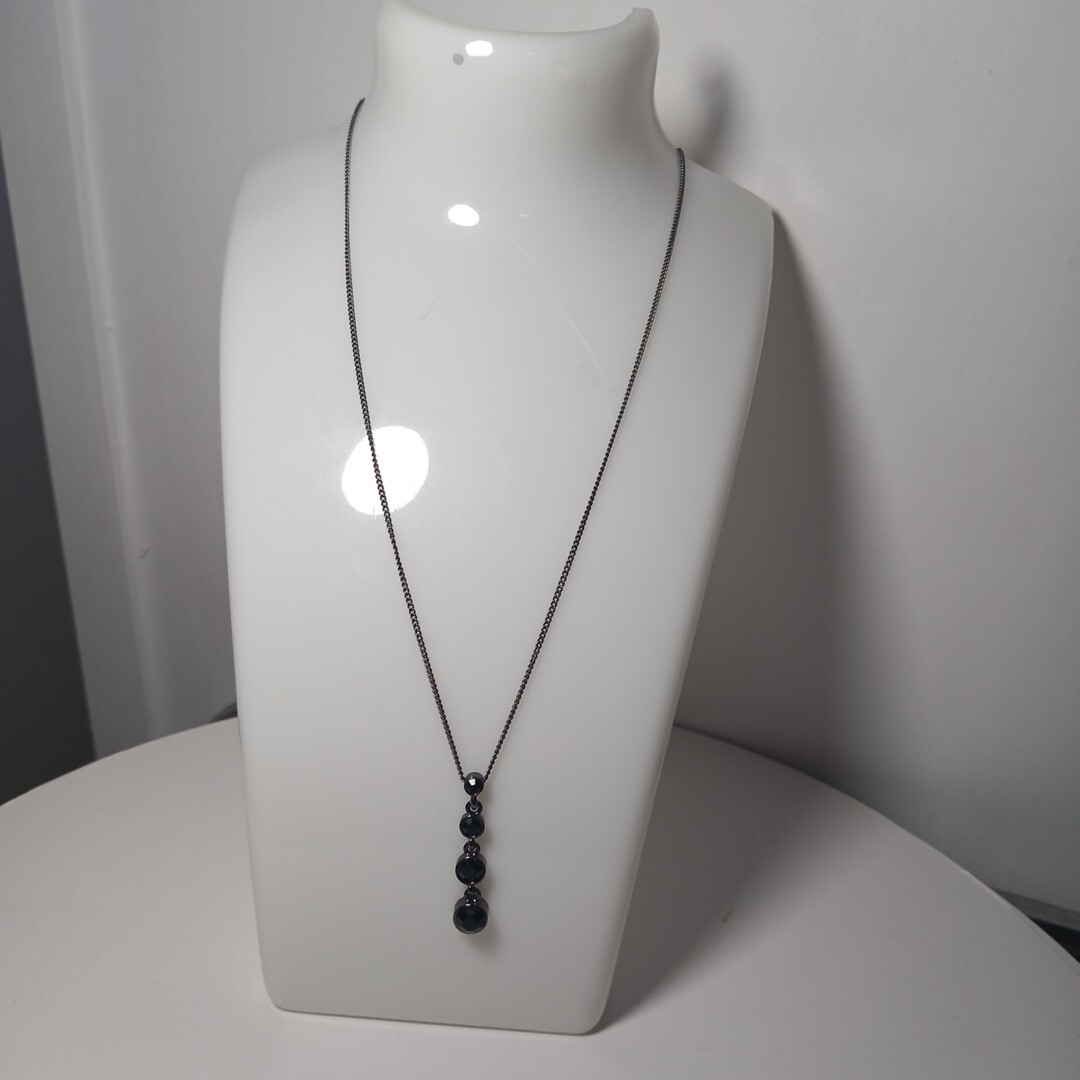 Gwen Stefany mark Vintage Black Stone Woman Necklace