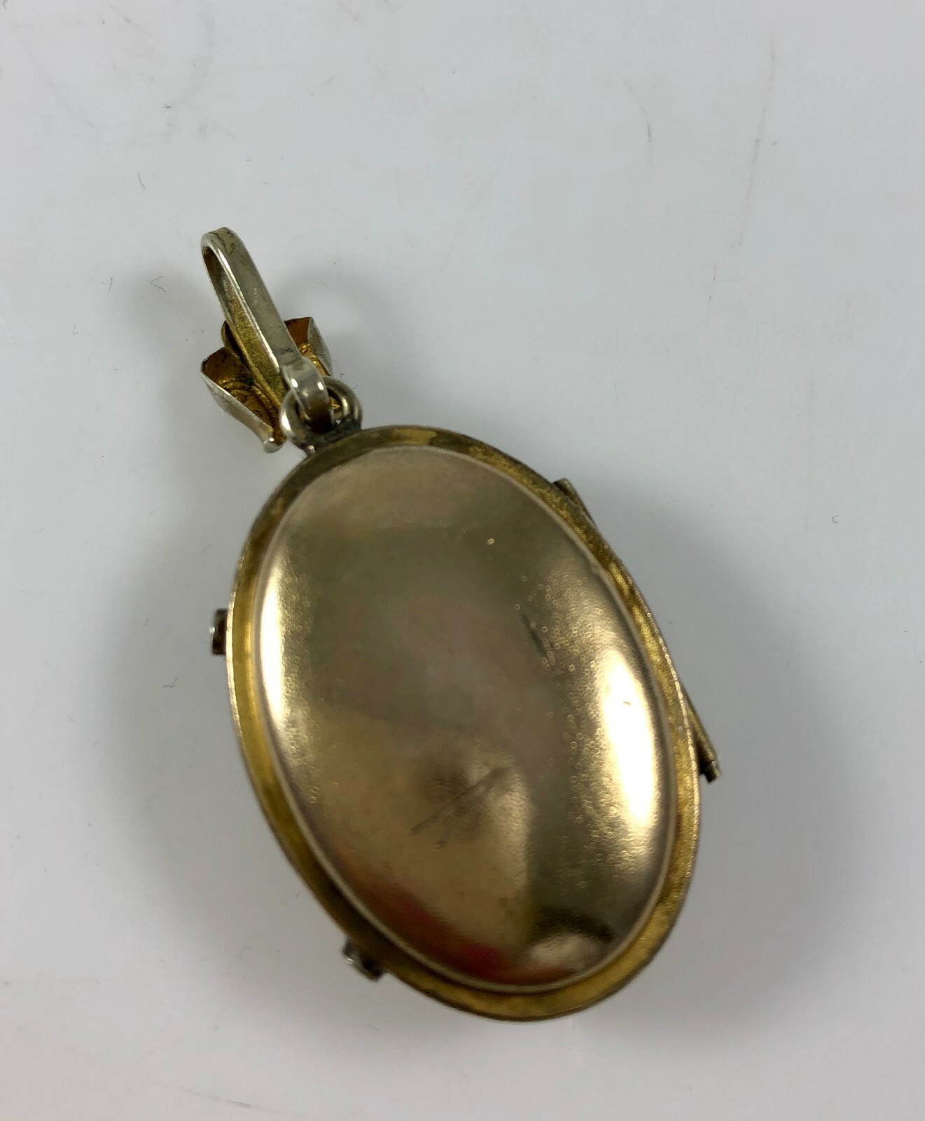 Antique Victorian Etruscan Gold Filled Oval Locket Applied Decoration & Pearls
