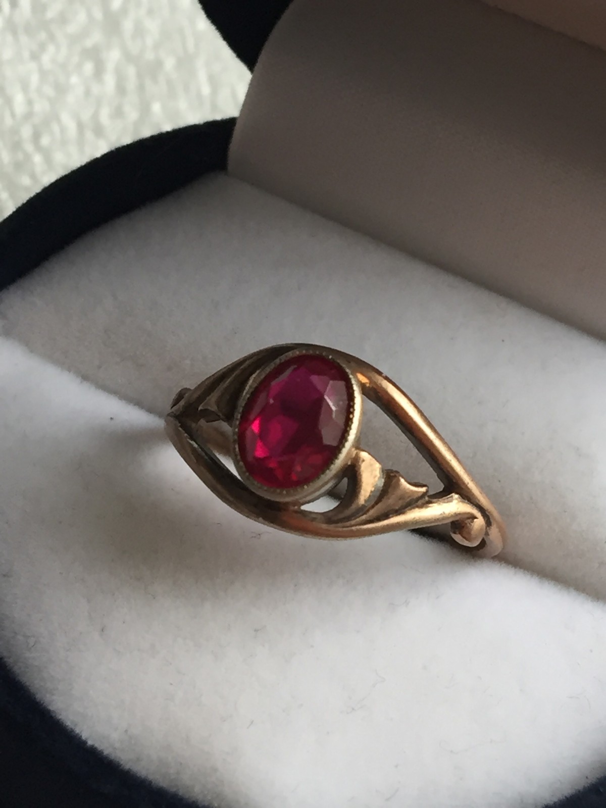 Rings silver 875 red tourmaline lab Russian Soviet Silver vintage USSR old