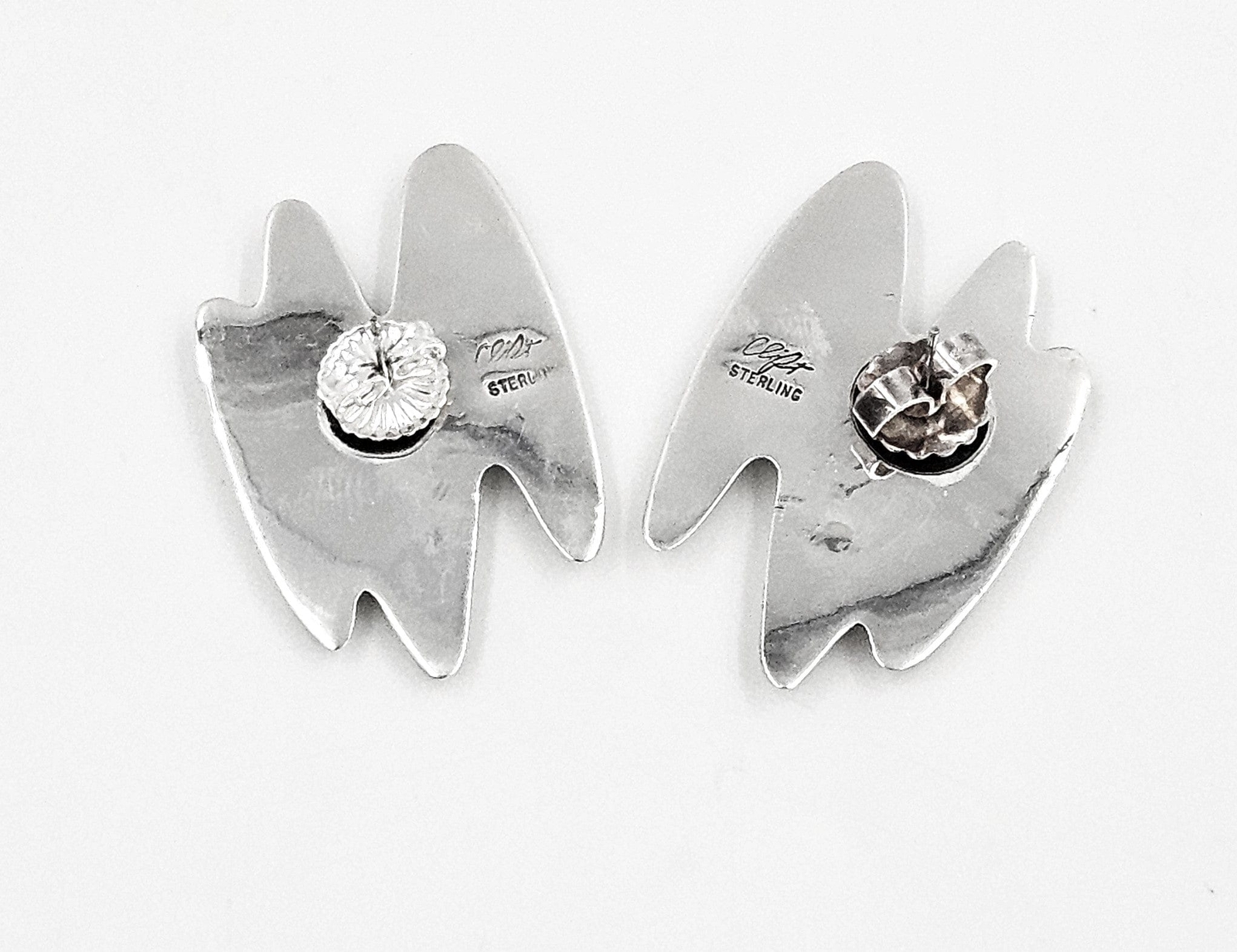 Designer Joe Clift Sterling Silver Large Modernist Earrings Circa 1960/70’s