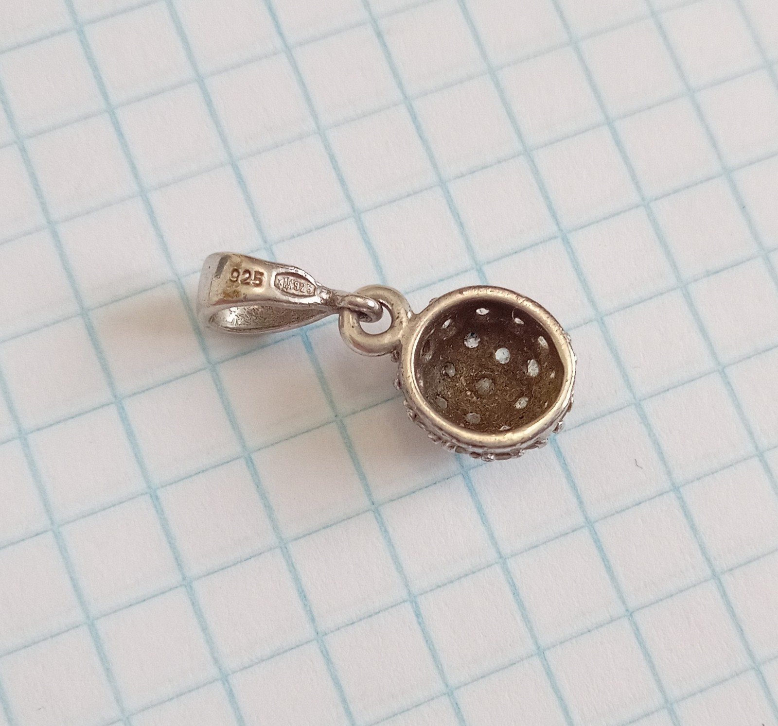 Vintage Beautiful Pendant White stones Sterling Silver 925 test Women’s Jewelry