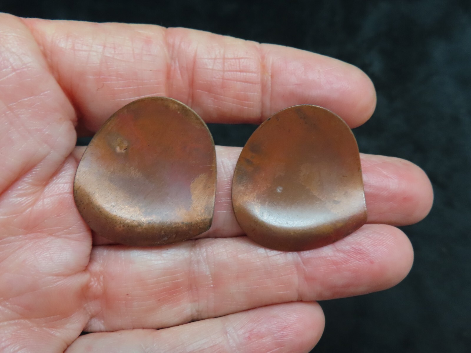 Vintage 1980’s Metal Copper Tone Pierced Earrings