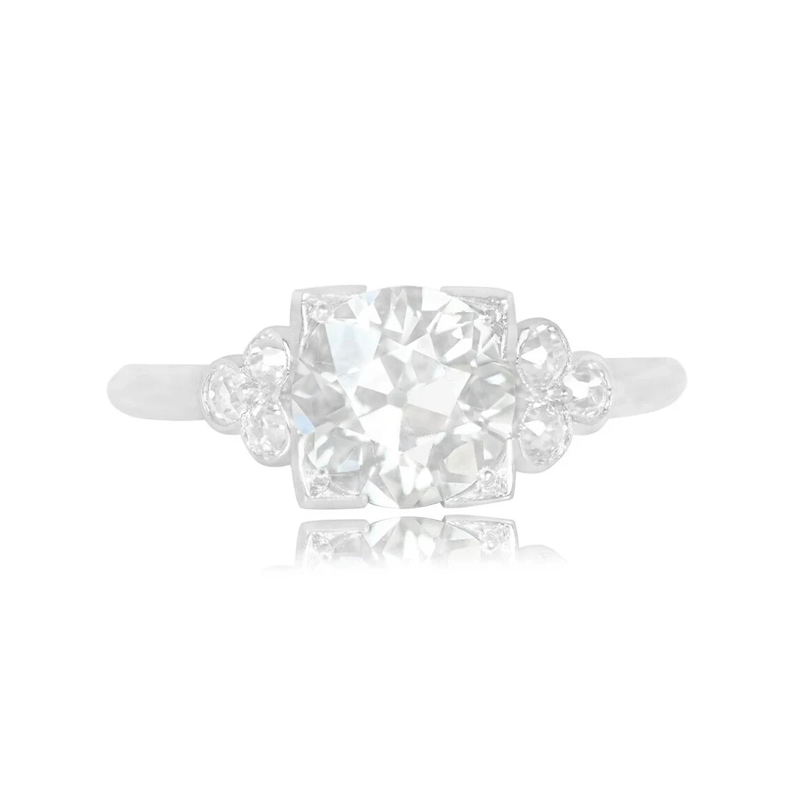 1.5Ct Antique Style Old European Cut Lab-Created Diamond Handcrafted Silver Ring