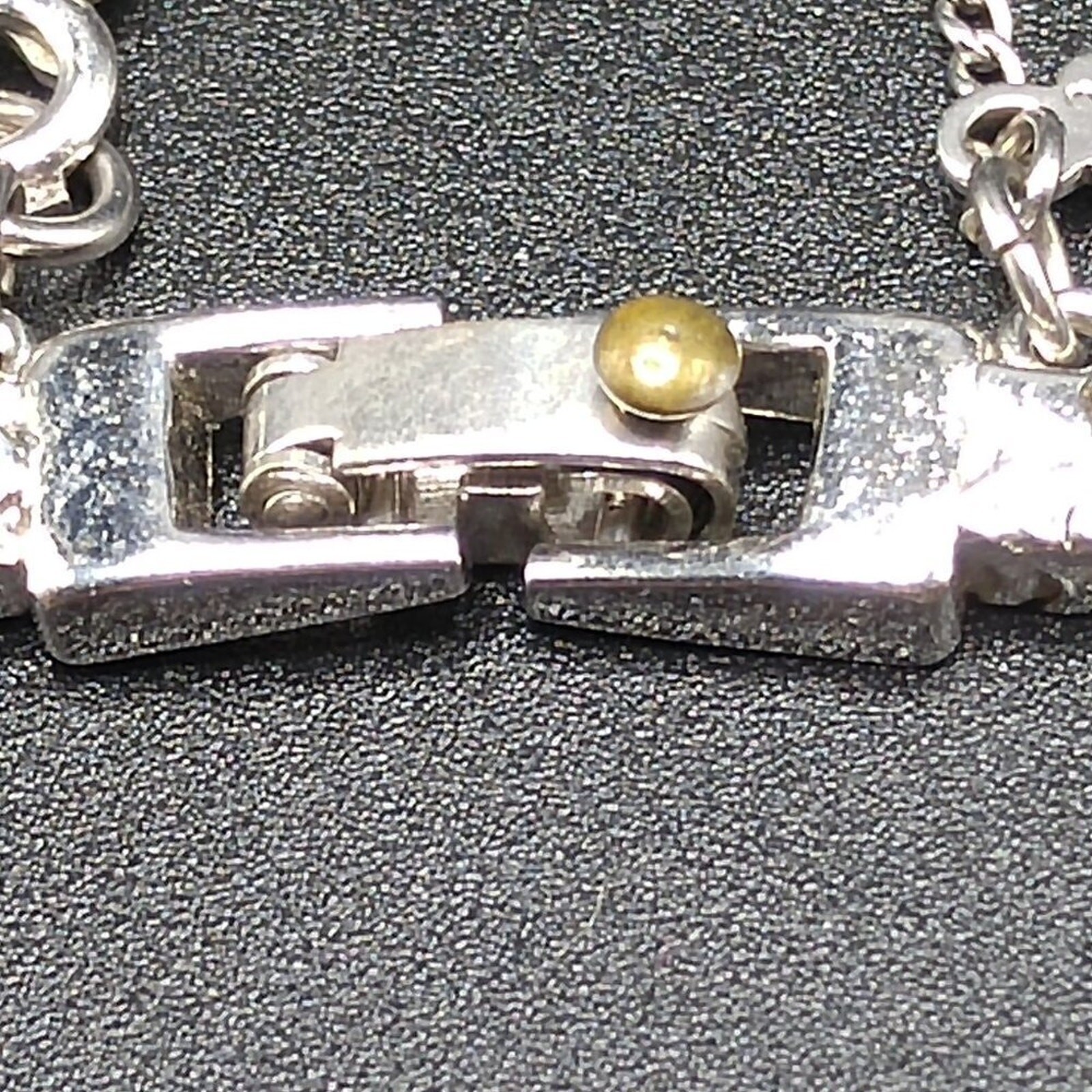 Vintage Monet Snake Chain Bracelet Engravable Disk Rhodium Sister Clasp