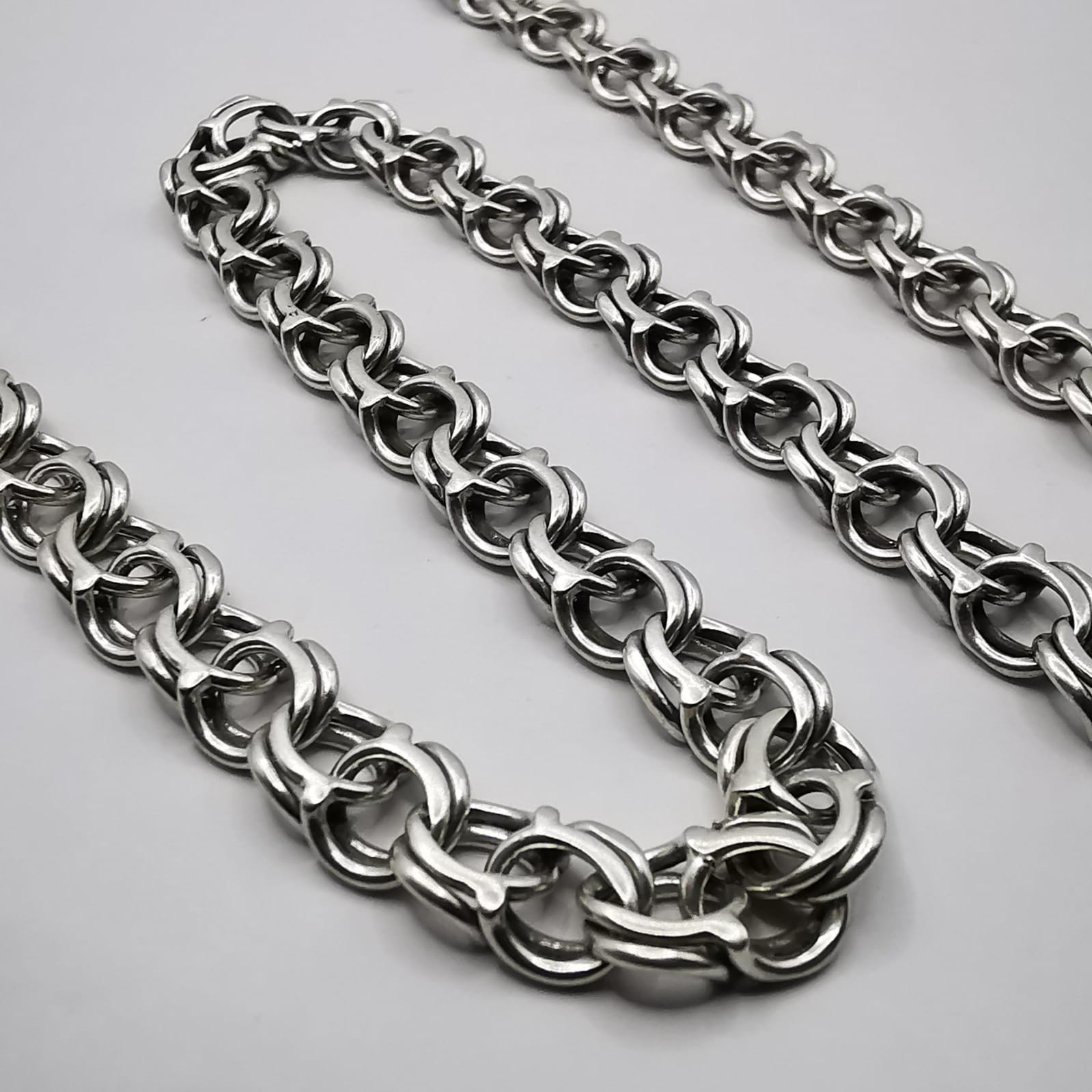 Vintage 925 Sterling Silver Statement Chain Necklace Signed 45cm 25.82g Unisex
