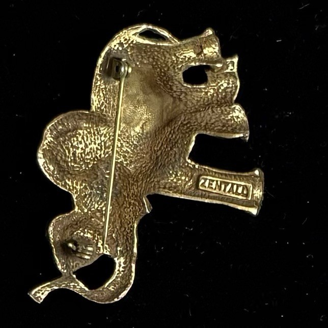 Vintage Zentall Elephant Brooch, 1960’s, Brutalist, RARE