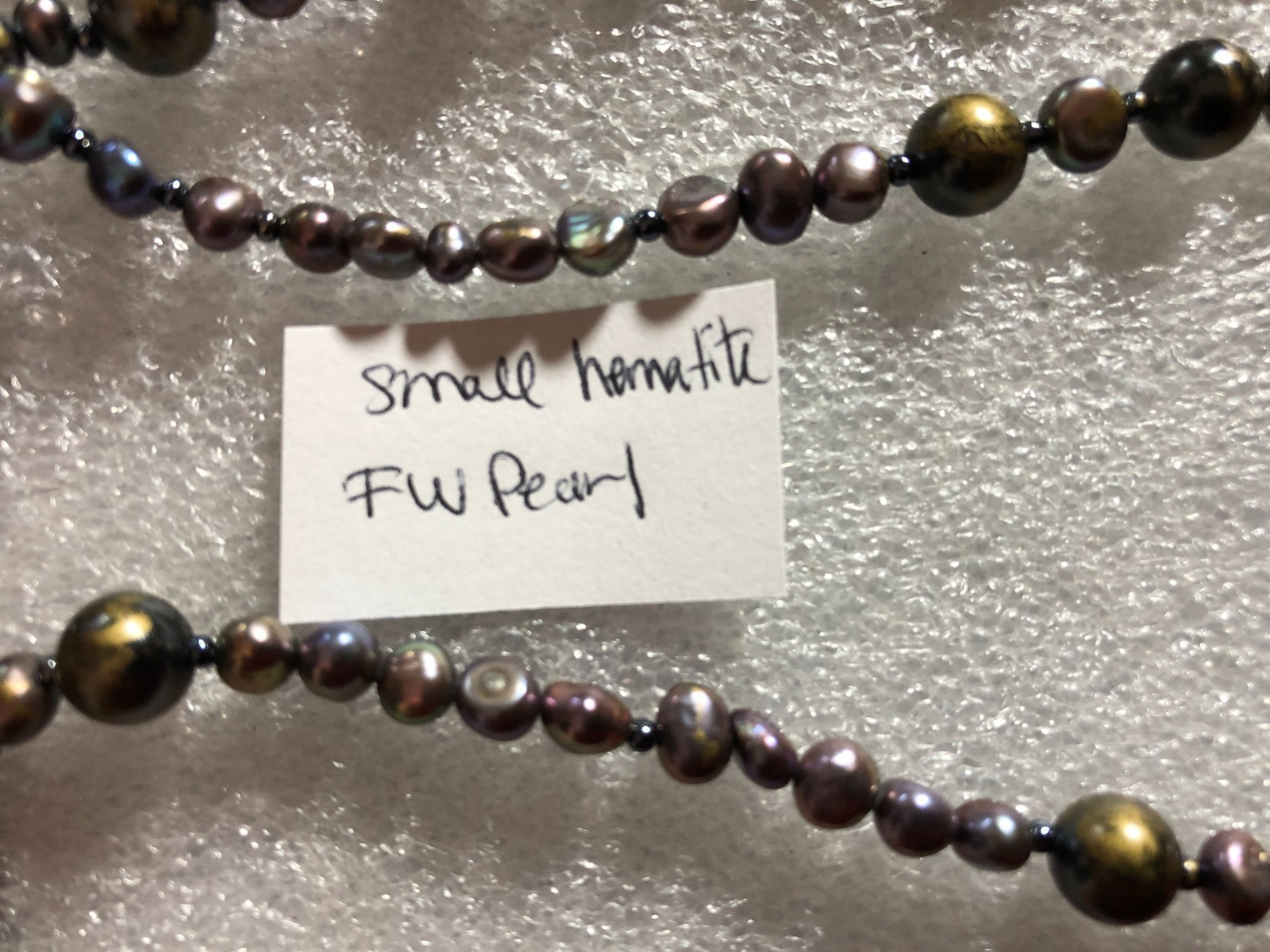 Genuine Pearl Endless Strand Necklace Peacock Metallic Natural Gemstones 94 8484