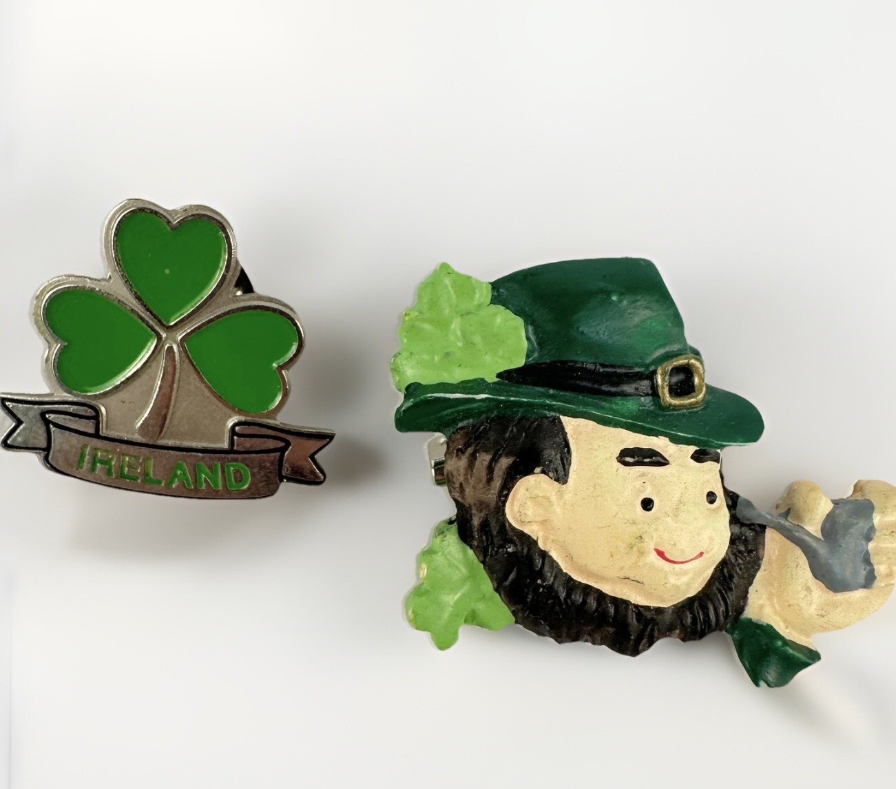 Vtg Lot 6 St Patrick Day Lapel Pins Brooch Jewelry Leprechaun Irish Shamrock