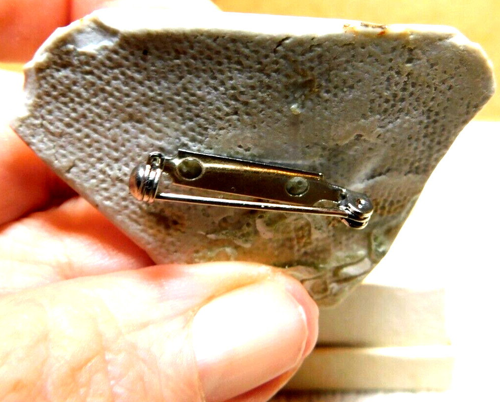 Unbranded~Handmade Sculpture Broach Made Out Of Some Kind Of Stone One-Of-A-Kind