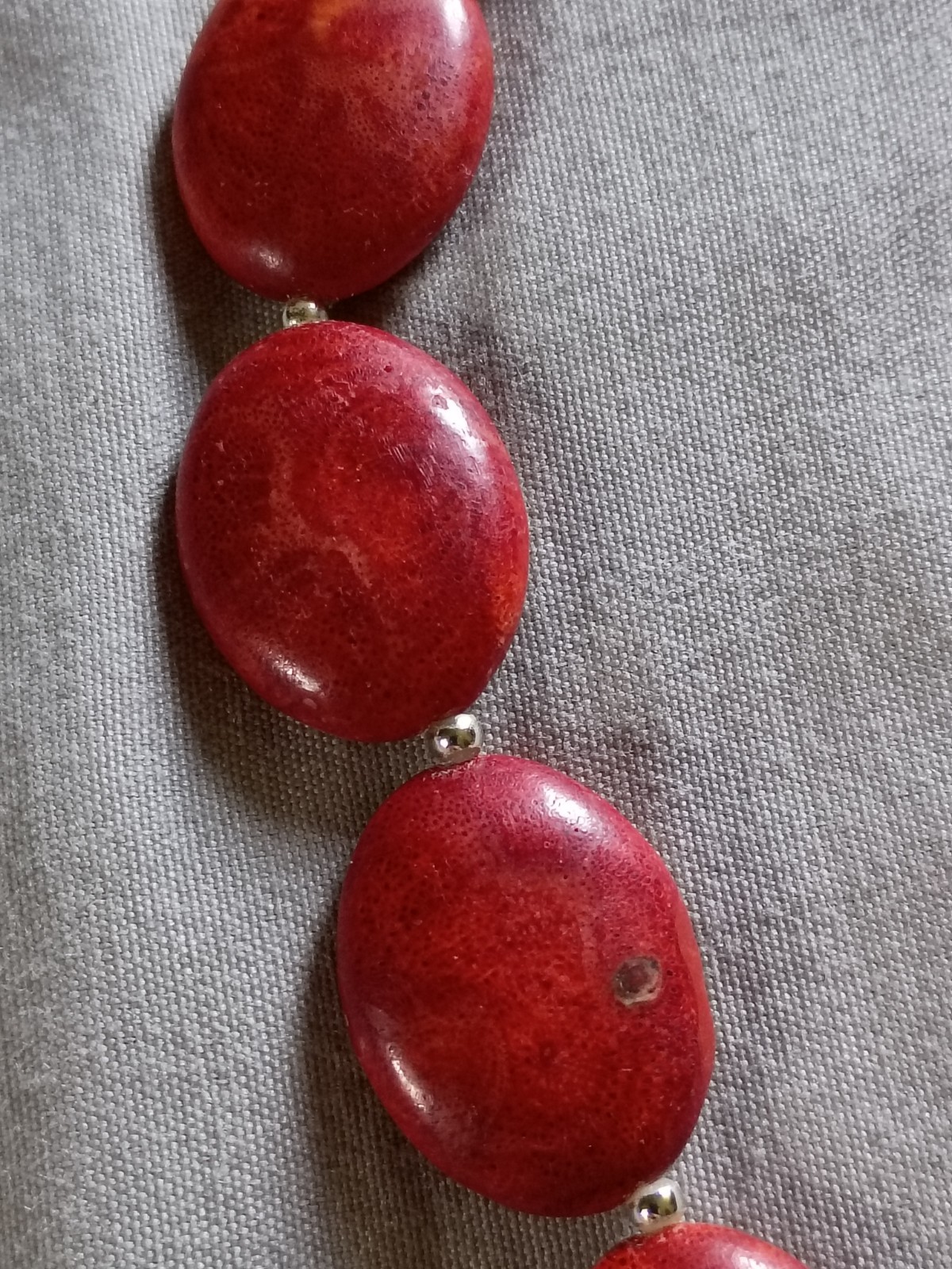 Vintage Dark Red Coral Necklace.