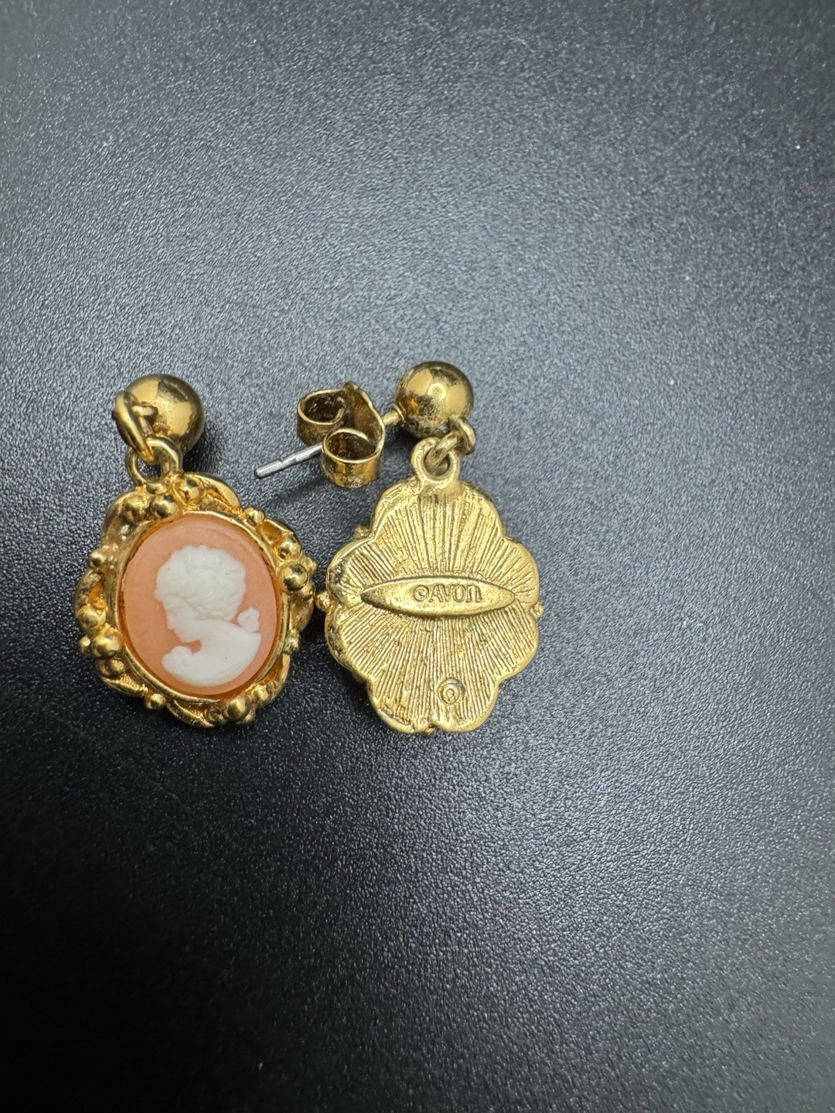 Vintage Earrings Lot 17 Pairs Avon Cameo Heart Dangle Rose Bird Mixed Styles
