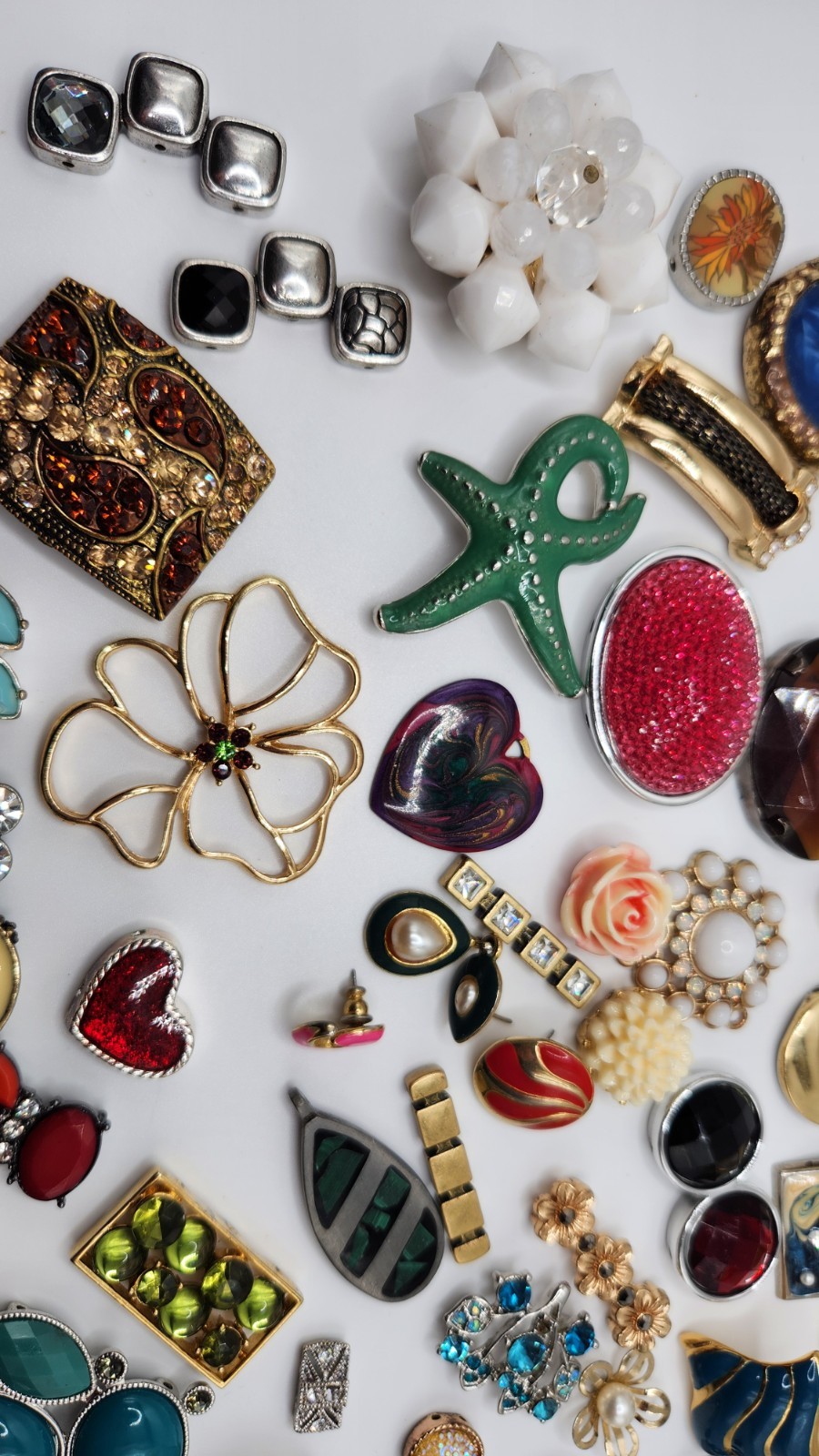 Craft Jewelry Pieces Junk Drawer Lot 50 Different Pieces