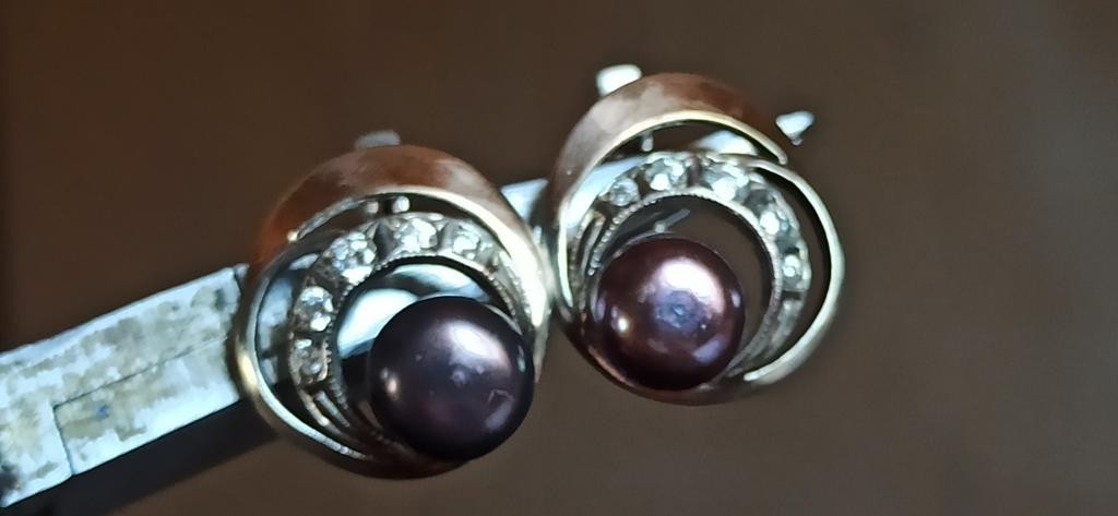 Earrings Ring pearl sterling Silver jewelry 925 Ring size 6.5 64