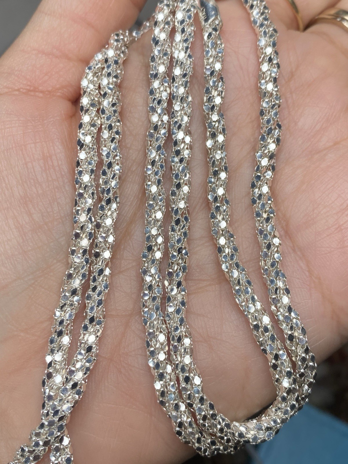 LA DEA BENDATA STERLING SILVER CHAIN NECKLACE ITALY 29”inches 22 GRAMS