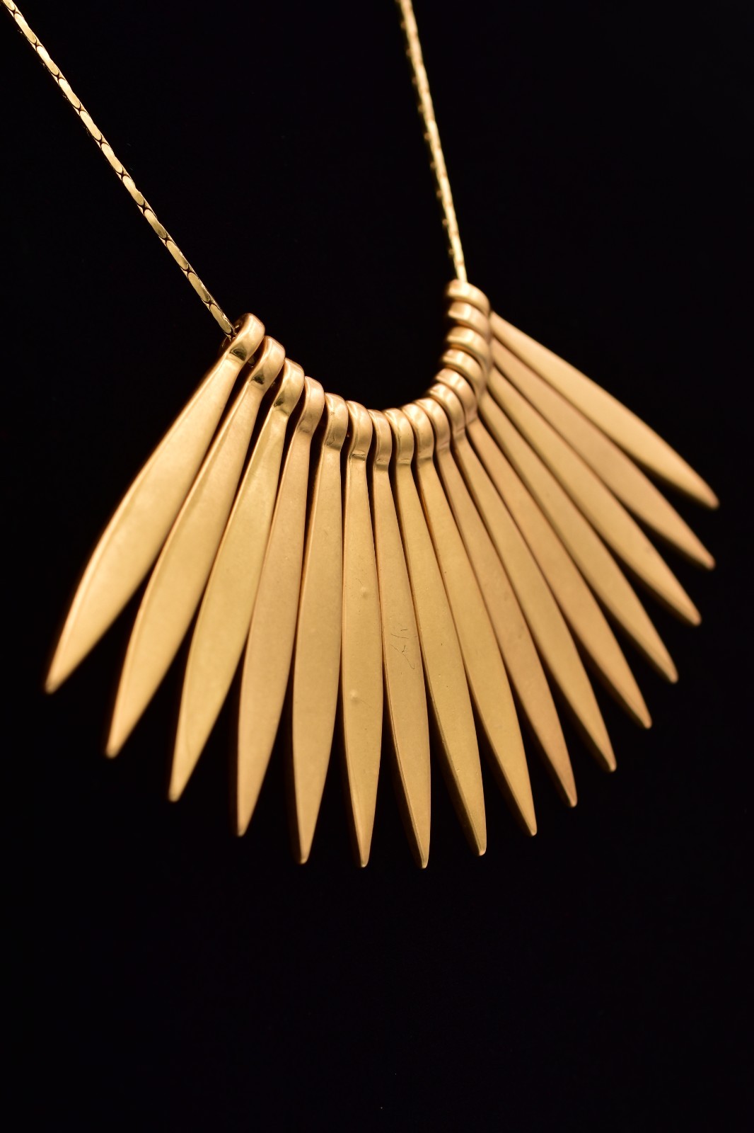 Madewell Gold Spike Statement Necklace Minimalist Fringe Bib Collar Modern BinK
