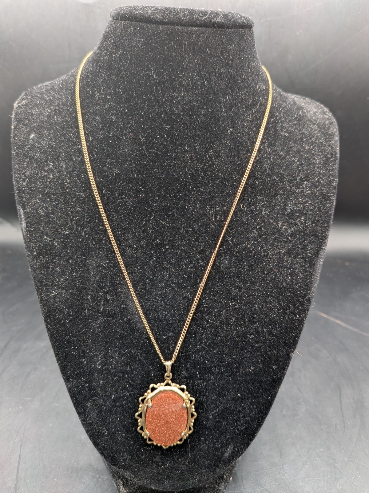 VTG Goldstone AC Co (Automatic Chain Co) 1/20 12k GF Necklace Earring Set 17″