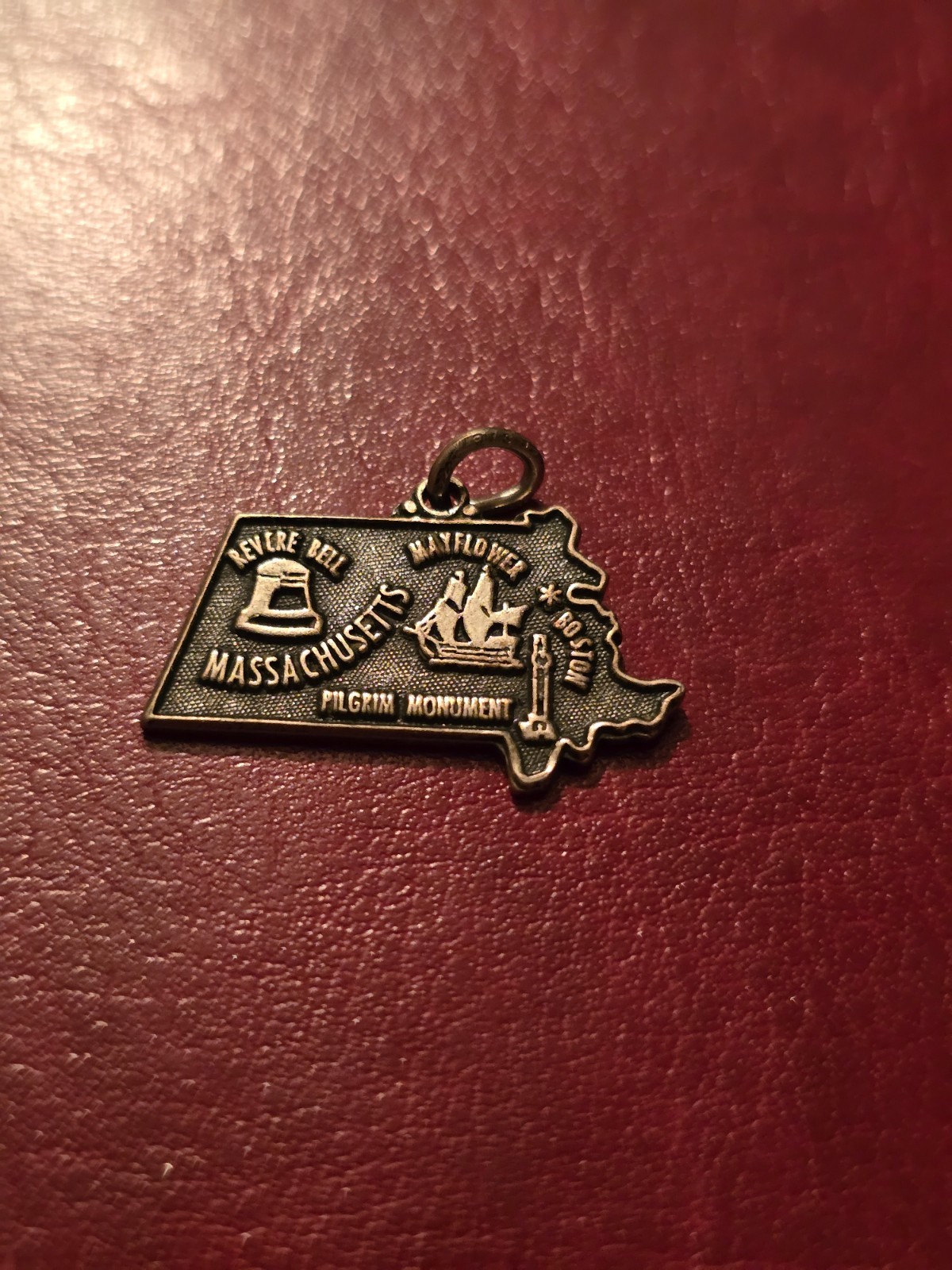 🔅 MASSACHUSETTS * State Charm for Bracelet * Sterling Silver 925 * Revere Bell