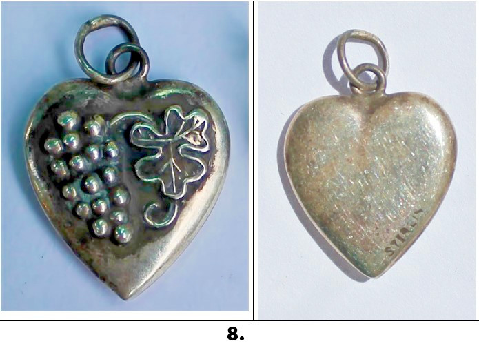 Vintage 1940s Sterling Silver Puffy Heart Charms WWII Sweetheart CHOOSE ONE