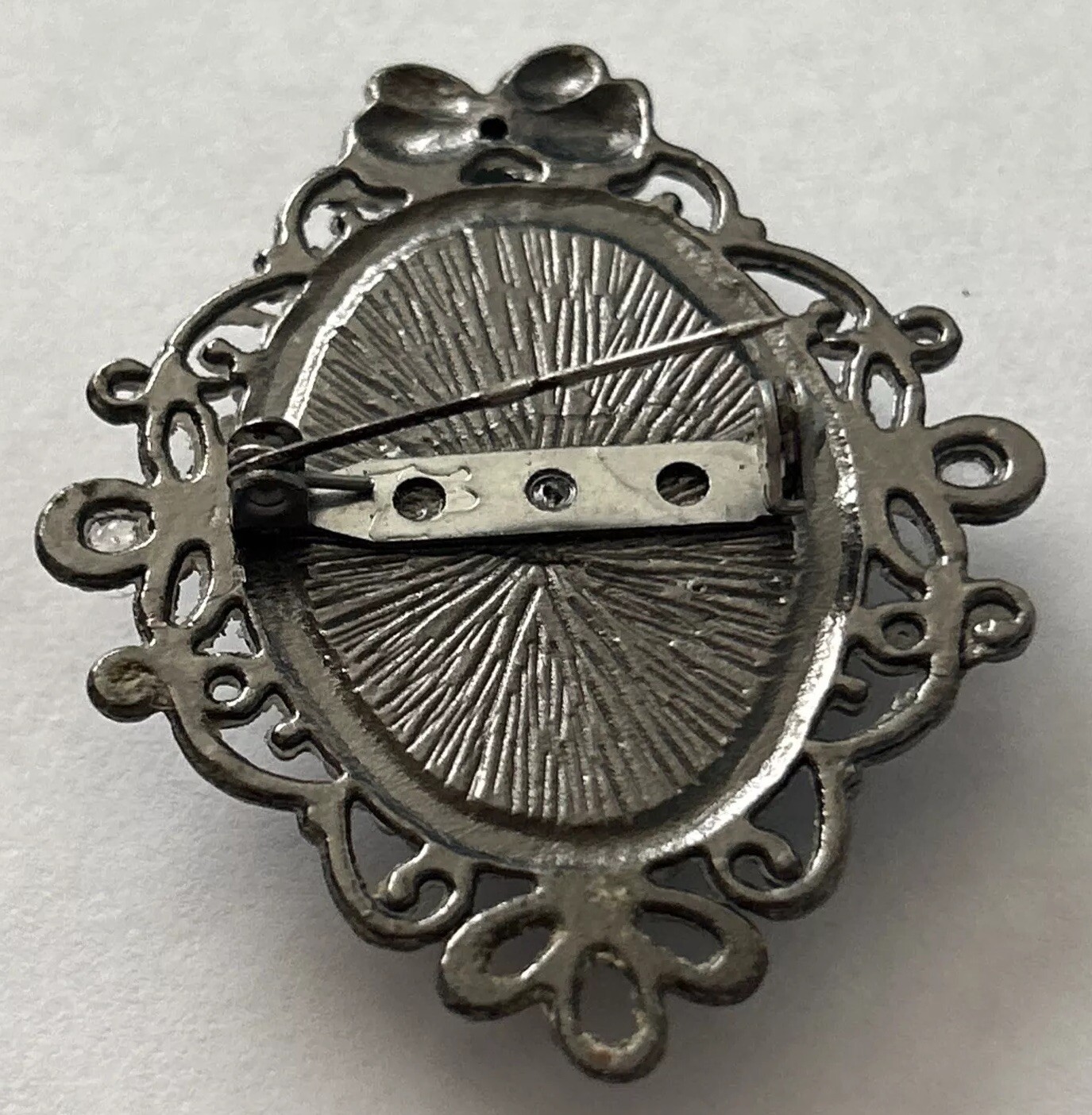 VINTAGE Silver Filagree New York Brooch Pin W Street Map Almost 2” Long Unique