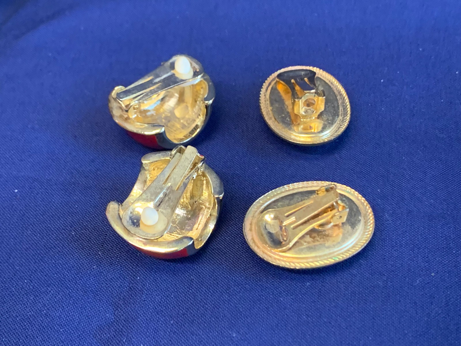 Vtg Clip-On Earring Lot Kenneth Lane Monet Avon Enamel Faux Pearl / Gem Jewelry