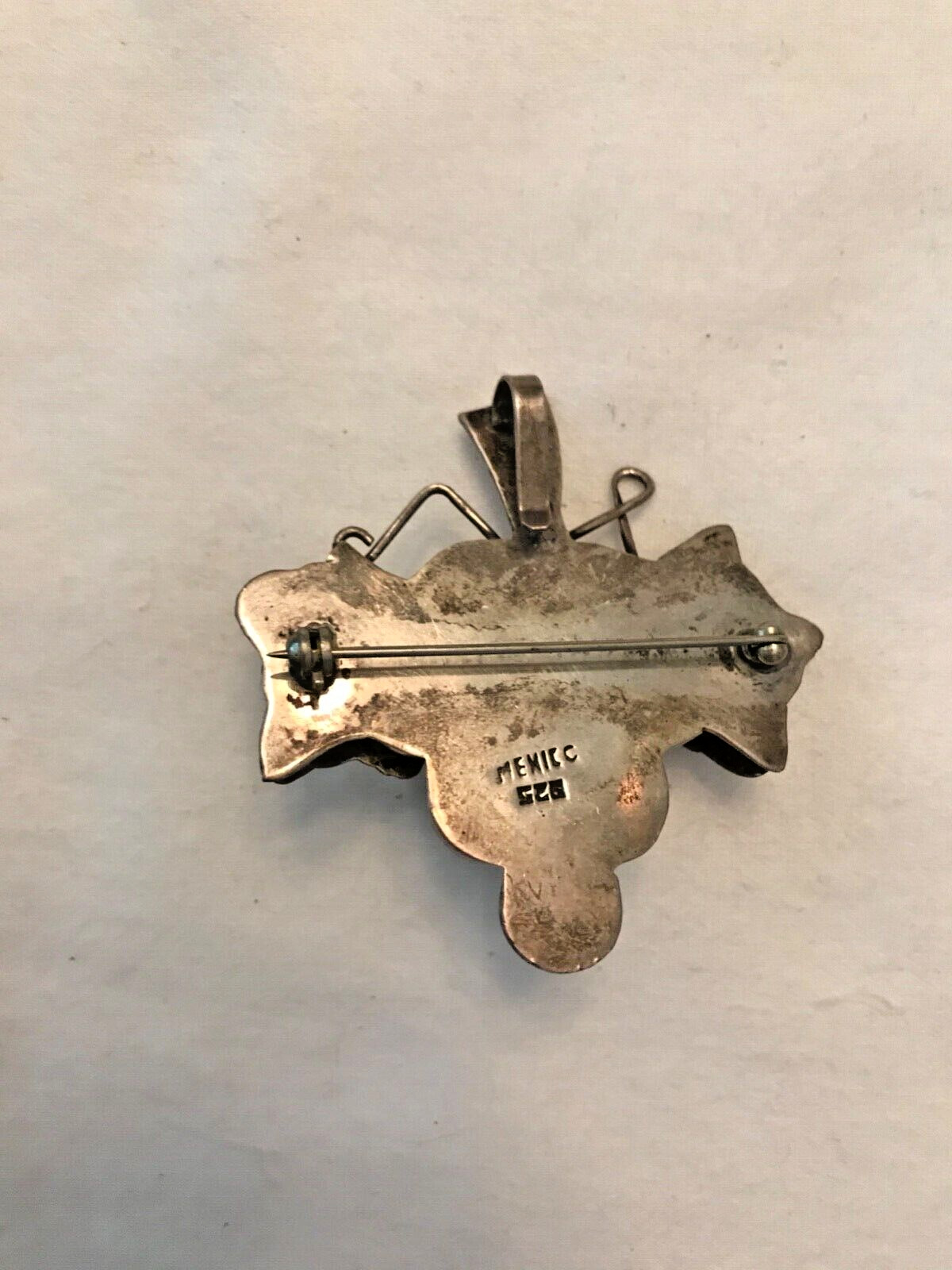 Vintage Sterling Silver Bunch Of Grapes Leaves Pin Brooch Pendant