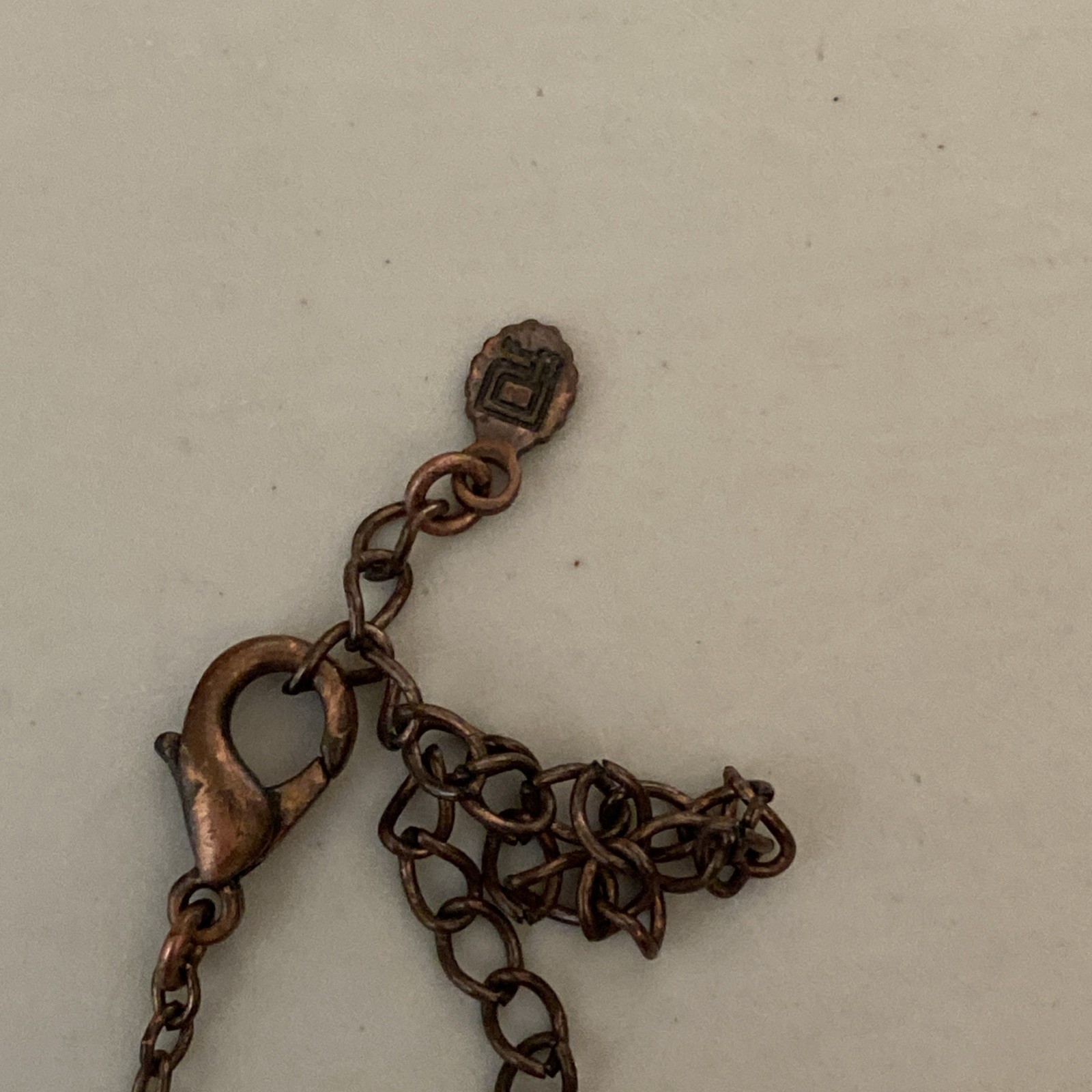 Copper Toned Vintage Necklace topaz colored stones