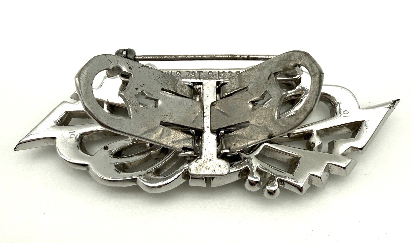Vintage Art Deco /Retro–Deco Duette Coro Rhinestone Brooch/Pin– Patent 2143538
