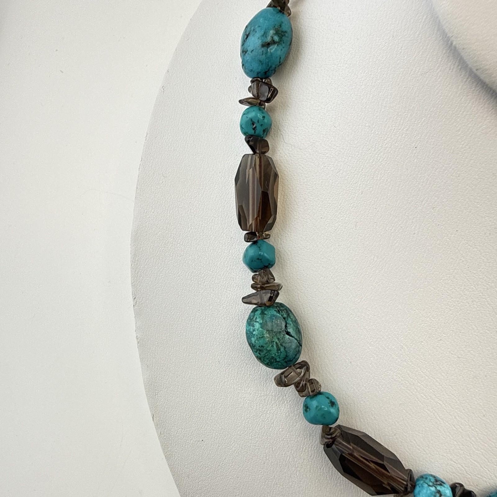 Deb Guyot Necklace Blue Turquoise Quartz Sterling Silver 925 HSN Beaded Matrix