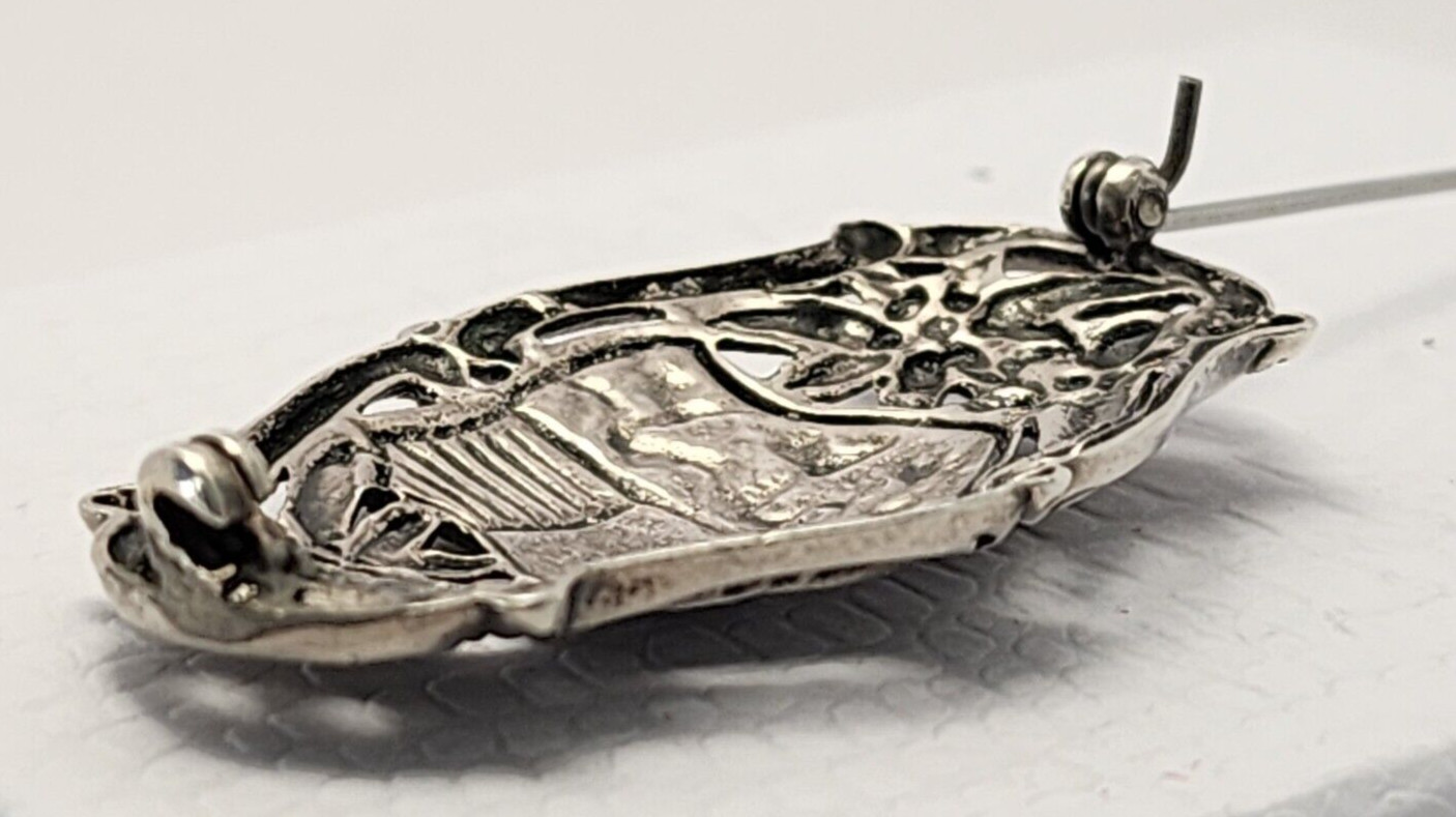 1.7″ Vintage Sterling Silver Austrian Coat of Arms Post War 1950’s Brooch Pin